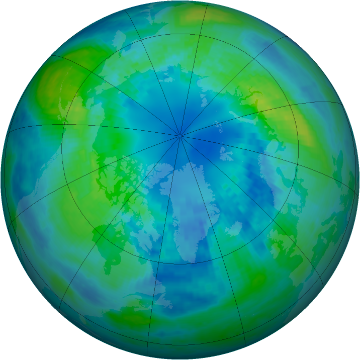 Arctic ozone map for 12 October 2004